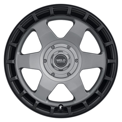 Weld Off-Road Ridge 20x9 - 8x180 BP - ET0 - 124.3mm CB - Satin Gunmetal Wheel (Black Ring)