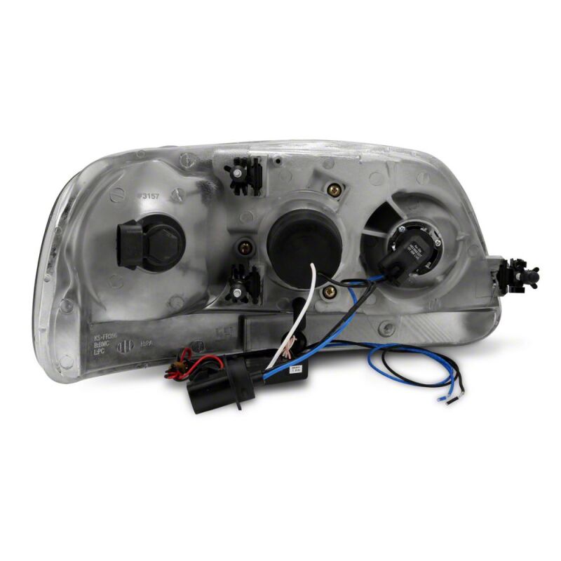 Raxiom 97-03 Ford F-150 Super White LED Halo Projector Headlights- Black Housing- Clear Lens