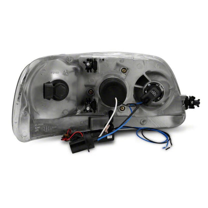 Raxiom 97-03 Ford F-150 Super White LED Halo Projector Headlights- Black Housing- Clear Lens
