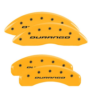 MGP 4 Caliper Covers Engraved Front & Rear Durango Yellow Finish Black Char 2007 Dodge Durango