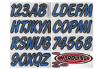 Hardline Boat Lettering Registration Kit 3 in. - 400 Blue/Black