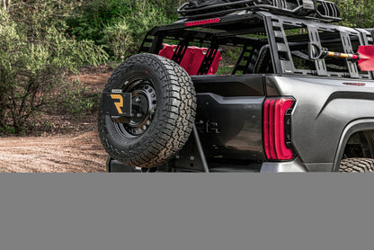 Go Rhino Swing-A-Way Hitch Mounted Tire Carrier (Lic. Plate Lights Not Included) - Textured Black