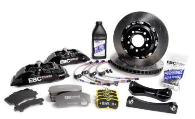 EBC Racing 08-16 Mitsubishi Lancer Evo 10 2.0T Black Apollo-6 355mm Rotors Front Big Brake Kit