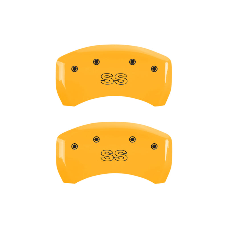 MGP 4 Caliper Covers Engraved Front & Rear Classic/SS Yellow Finish Black Char 2000 Chevrolet Camaro