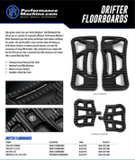 Performance Machine Floorboard Assembly Rider Drifter - Black Ops