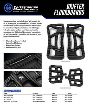 Performance Machine Floorboard Assembly Rider Drifter - Black Ops