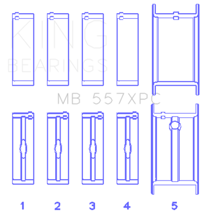 King Engine Bearings General Motors 262/ 267/ 302/ 307/ 327/ 350 pMaxBlack Coated Main Bearing Set