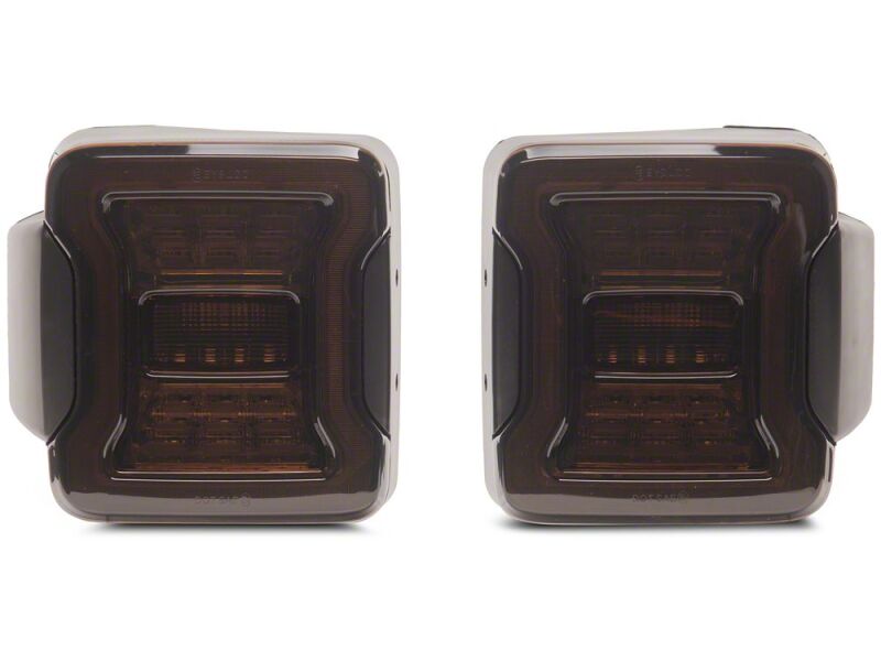 Raxiom 07-18 Jeep Wrangler JK Axial Series JL Style LED Tail Lights- Black Housing- Smoked Lens
