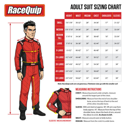 RaceQuip Red Chevron-1 Suit - SFI-1 Large