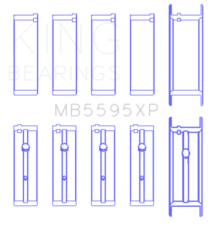 King Engine Bearings Nissan KA-24DE Performance Main Bearing Set - Size +0.25mm