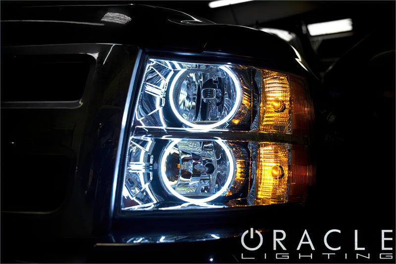 Oracle 07-13 Chevrolet Silverado LED Round Style Headlight Halo Kit - Blue