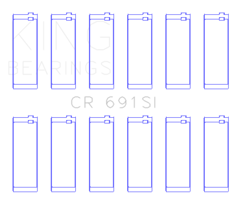 King Engine Bearings Ford V-6 183. (Size +0.25mm) Connecting Rod Bearing Set