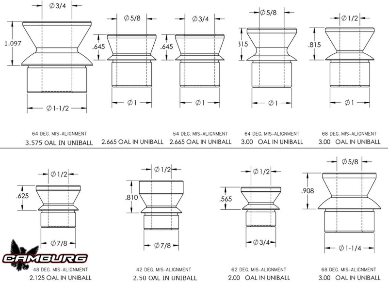 Camburg 1in. x 5/8in. Hi-misalignment Spacers (pair)