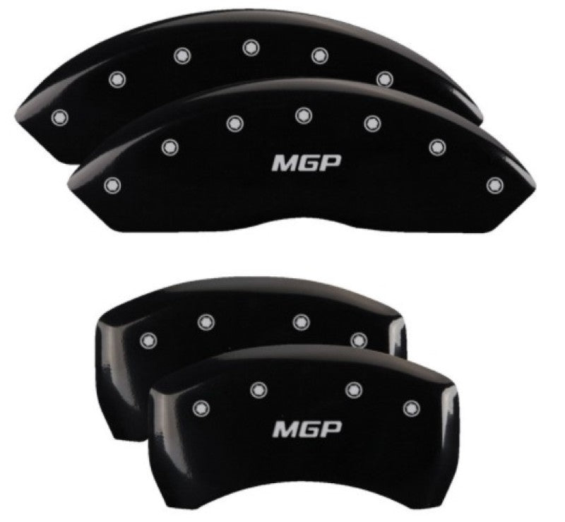 MGP 4 Caliper Covers Engraved Front & Rear MGP Black Finish Silver Char 2019 Chevrolet Blazer
