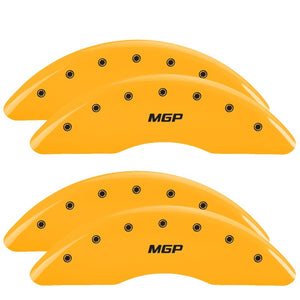 MGP 4 Caliper Covers Engraved Front & Rear Oval logo/Ford Yellow finish black ch