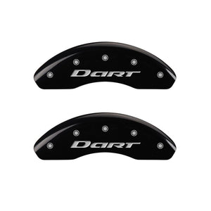 MGP 4 Caliper Covers Engraved Front & Rear With out stripes/Dart Black finish silver ch
