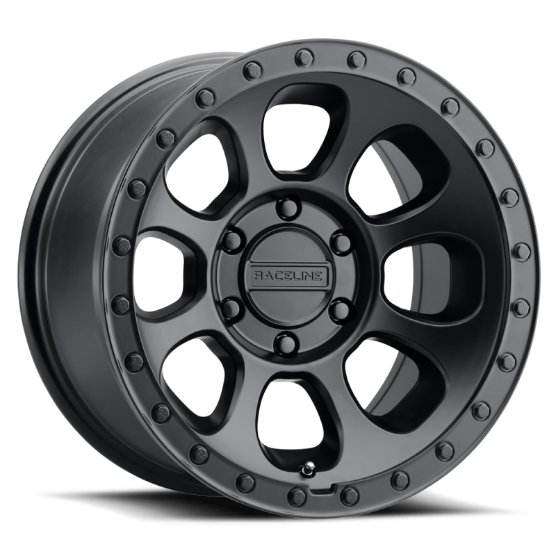 Raceline 961B Bolt 17x9in / 8x165.1 BP / -12mm Offset / 130.81mm Bore - Satin Black
