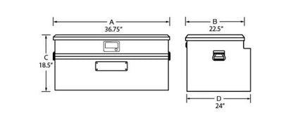 Tradesman Aluminum Flush Mount Truck Tool Box Full/Wide (36in.) - Black