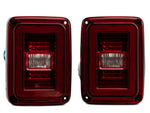 Raxiom 07-18 Jeep Wrangler JK JL Style LED Tail Lights- Black Housing - Red Lens