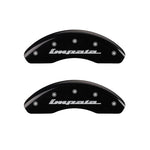 MGP 4 Caliper Covers Engraved Front & Rear Impala Black finish silver ch