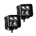 Go Rhino Xplor Blackout Series Cube LED Spot Light Kit (Surface/Threaded Stud Mnt) 2x2 - Blk (Pair)