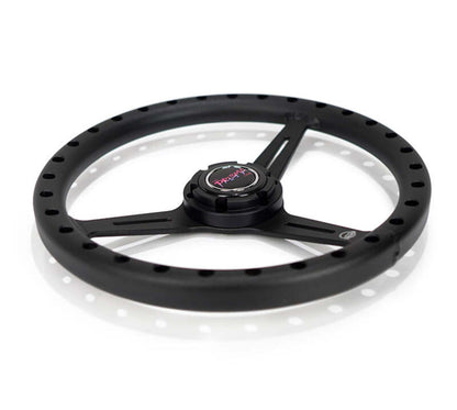 NRG Aluminum Steering Wheel 330mm - Extra Light - Ergonomic Grip - Anadized Black