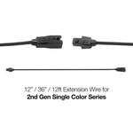 XK Glow Single Color Series 2nd Gen 2pin Extension Wire for 12FT