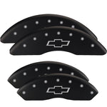 MGP 4 Caliper Covers Engraved Front & Rear With stripes/Journey Black finish silver ch