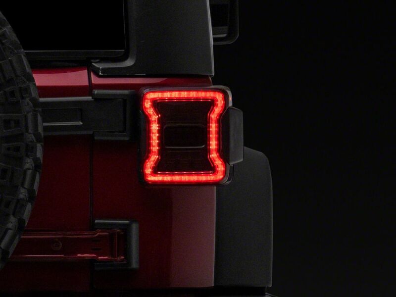Raxiom 07-18 Jeep Wrangler JK LED Tail Lights- Red Housing- Smoked Lens