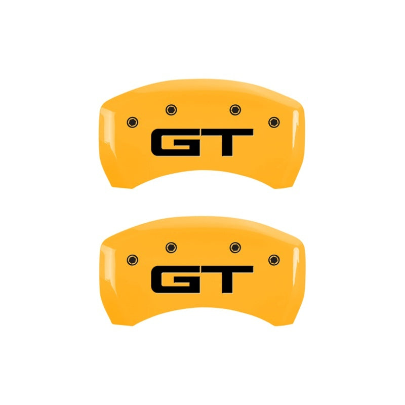 MGP Rear set 2 Caliper Covers Engraved Rear 2015/GT Yellow finish black ch