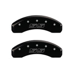 MGP 4 Caliper Covers Engraved Front & Rear Avalanche style/SS Black finish silver ch