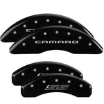 MGP 4 Caliper Covers Engraved Front Gen 5/Camaro Engraved Rear Gen 5/SS Black finish silver ch