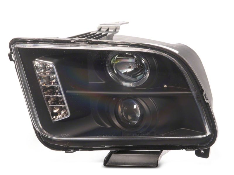 Raxiom 05-09 Ford Mustang Excluding GT500 LED Halo Projector Headlights- Black Housing (Clear Lens)