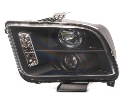 Raxiom 05-09 Ford Mustang Excluding GT500 LED Halo Projector Headlights- Black Housing (Clear Lens)