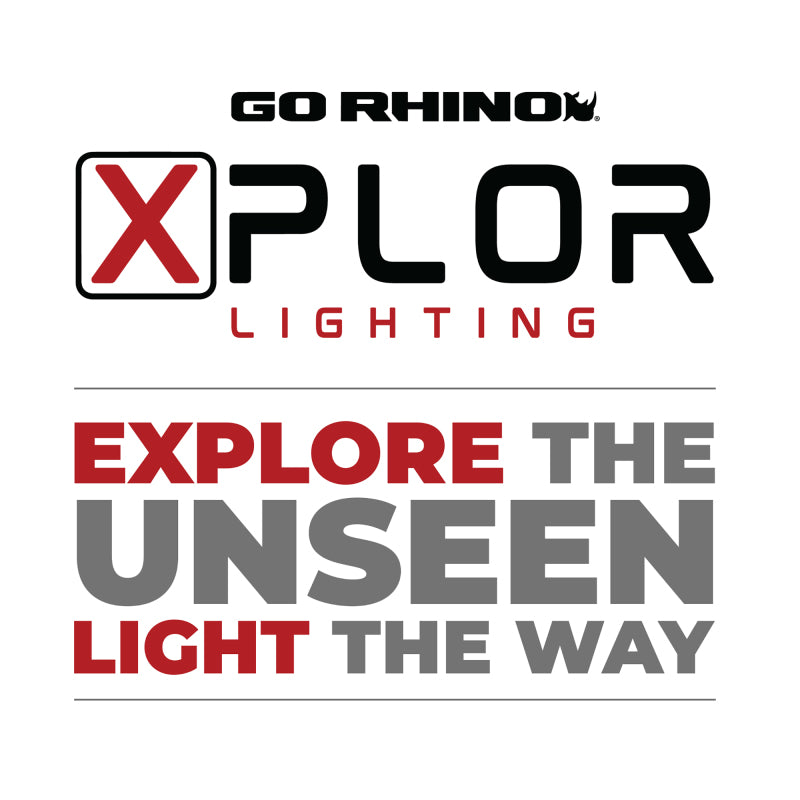 Go Rhino Xplor Bright Series Rectangle SingleLED Spot Light Kit (Surface Mount) 5in. - Blk (Pair)