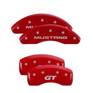 MGP Front set 2 Caliper Covers Engraved Front Oval logo/Ford Red finish silver ch