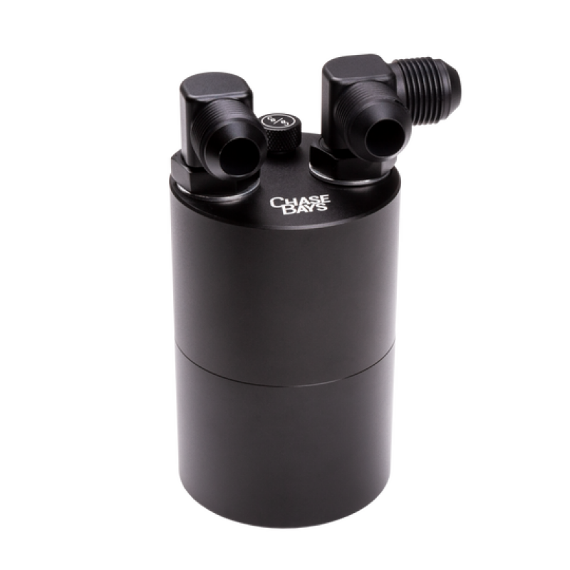 Chase Bays -10AN 90 Deg L-Fitting Inlet -10AN 90 Deg Outlet Oil Catch Can w/Type 3 Bracket