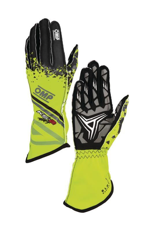 OMP KS-2 ART my2025 KART GLOVES YELLOW / BLACK SZ L