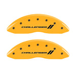 MGP 4 Caliper Covers Engraved F & R Stripes/Challenger Yellow Finish Black Char 2006 Dodge Charger