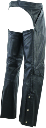 River Road Plains Leather Chaps Black - Large