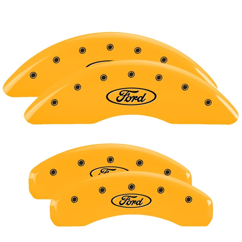 MGP 4 Caliper Covers Engraved F & R Oval Logo/Ford Yellow Finish Black Char 2007 Ford Expedition