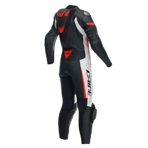 Dainese Grobnik Lady Leather 1PC Perforated Suit Black/White/Fluorescent Red Size - 38