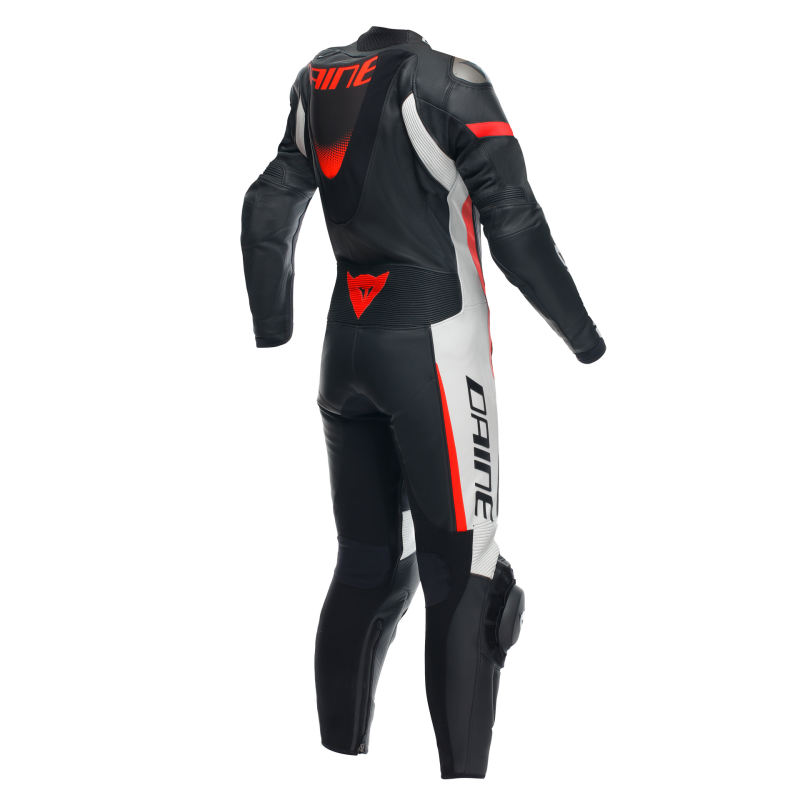 Dainese Grobnik Lady Leather 1PC Perforated Suit Black/White/Fluorescent Red Size - 44