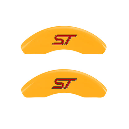 MGP 4 Caliper Covers Engraved Front & Rear No bolts/ST Yellow finish black ch