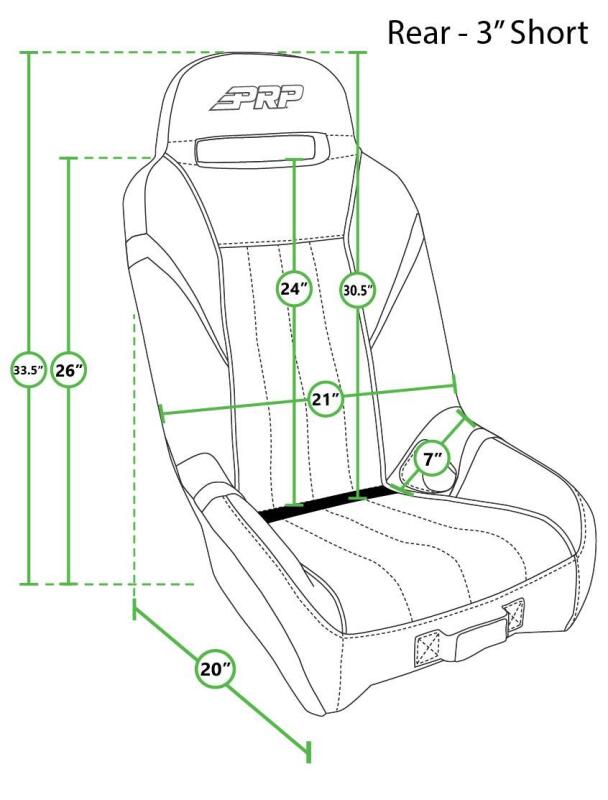 PRP GT/S.E. Rear Suspension Seat- All Black