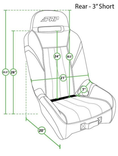 PRP GT/S.E. Rear Suspension Seat- Black/Blue