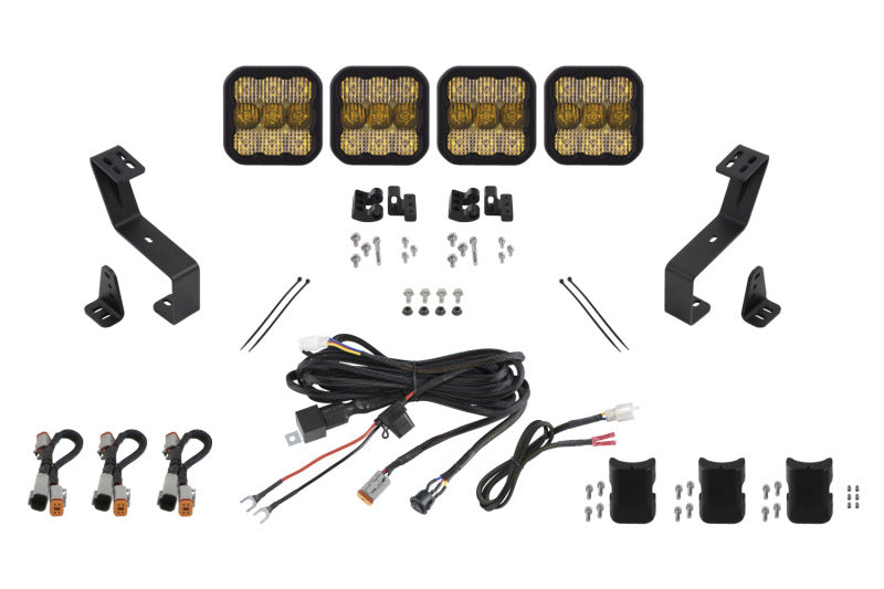 Diode Dynamics SS5 Grille CrossLink Lightbar Kit for 2019-Present Ram - Yellow Pro Combo