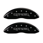 MGP 4 Caliper Covers Engraved Front & Rear Raptor Black finish silver ch