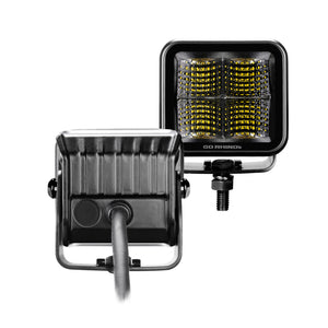 Go Rhino Xplor Blackout Series Cube LED Flood Light Kit (Surface/Threaded Stud Mnt) 2x2 - Blk (Pair)