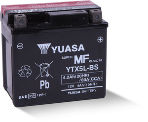 Yuasa YTX5L-BS Maintenance Free AGM 12 Volt Battery (Bottle Supplied)